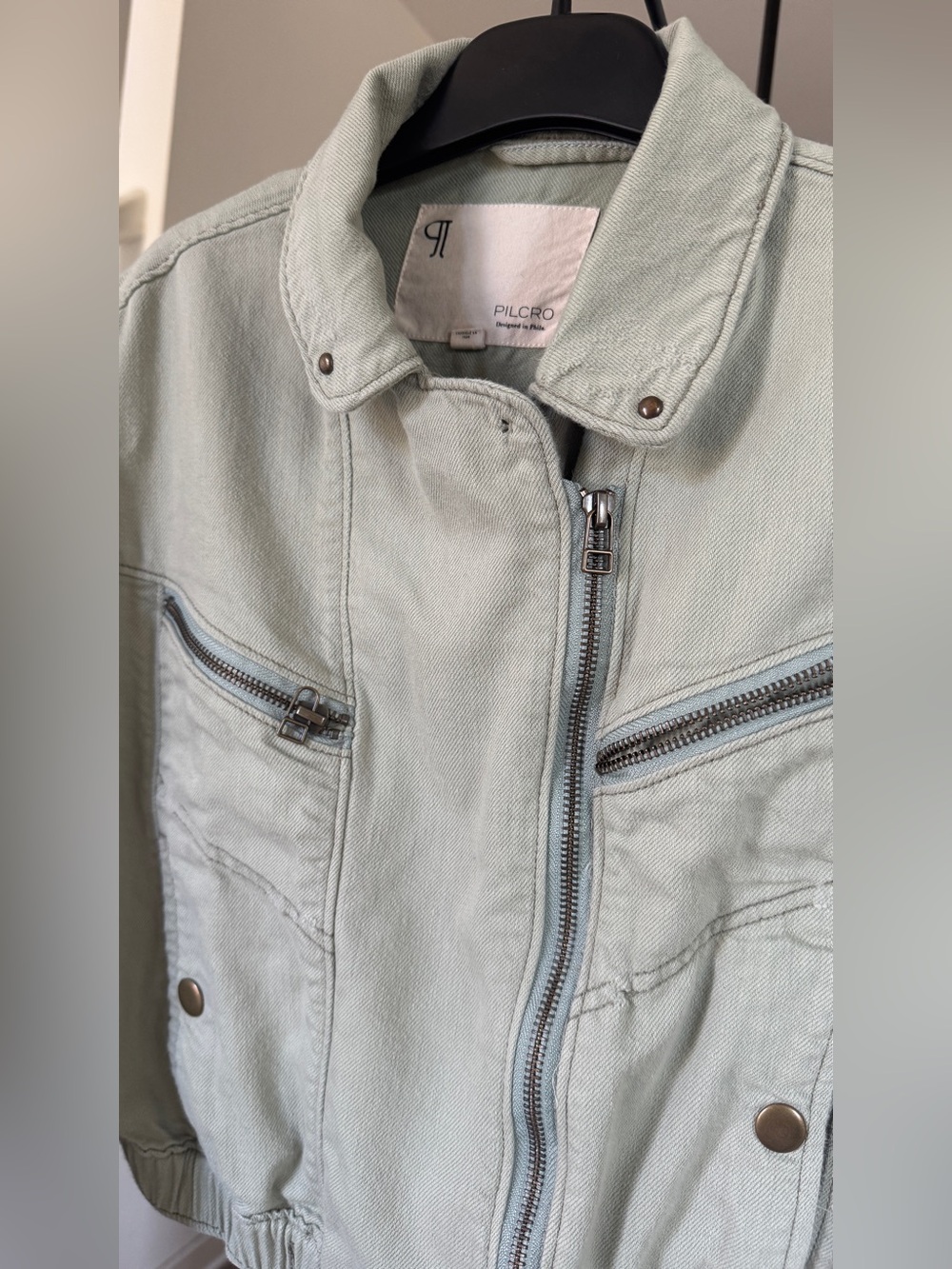 Anthropologie Pilcro Sage Green Cropped Jacket